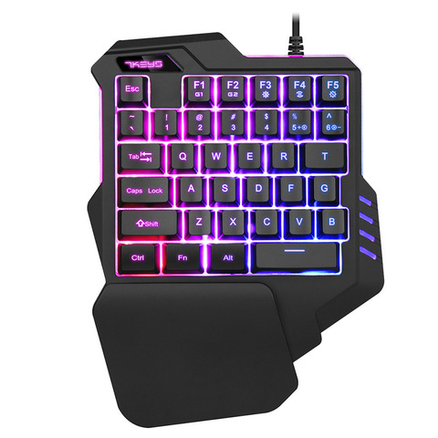 Teclado mecánico para jugar con una sola mano, teclado con luz fría RGB, mando retroiluminado para PC, PS4, Xbox ► Foto 1/6