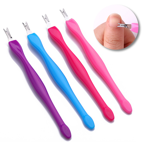 1Pc producto para eliminar la piel muerta de Arte de uñas de la horquilla de la cutícula removedor de Nipper empujador Trimmer de acero inoxidable uñas pedicura herramientas para cuidado de uñas ► Foto 1/6