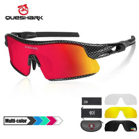 Queshark-gafas de sol deportivas polarizadas para hombre y mujer, lentes HD intercambiables para ciclismo, correr, pesca, conducir y Golf 4, nuevo diseño, 2022 ► Foto 1/6