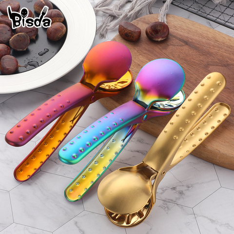 De acero inoxidable Clip con forma de castaña Arco Iris alicate de nogal utensilios de cocina desgranadora de Kit de herramientas cortador de nueces Gadgets ► Foto 1/6