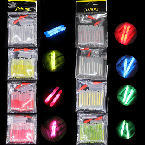 10 unids/bolsa 4,5*40mm luciérnagas para pesca flotador luz fluorescente luces de barra flotante de noche barra que brilla en la oscuridad ► Foto 1/6