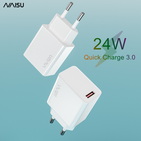 NAISU-cargador USB QC 3,0 de 24W para teléfono móvil, adaptador de carga rápida de pared para iPhone, Huawei, Samsung, Xiaomi POCO X3, NFC ► Foto 1/6