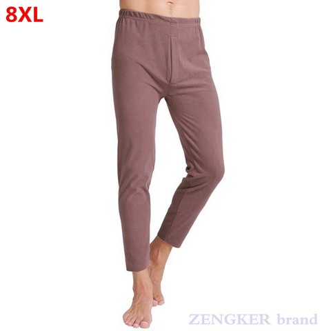 Ropa interior holgada de terciopelo de talla grande para hombre, pantalones cálidos y cómodos, ropa interior de talla grande para el hogar ► Foto 1/6