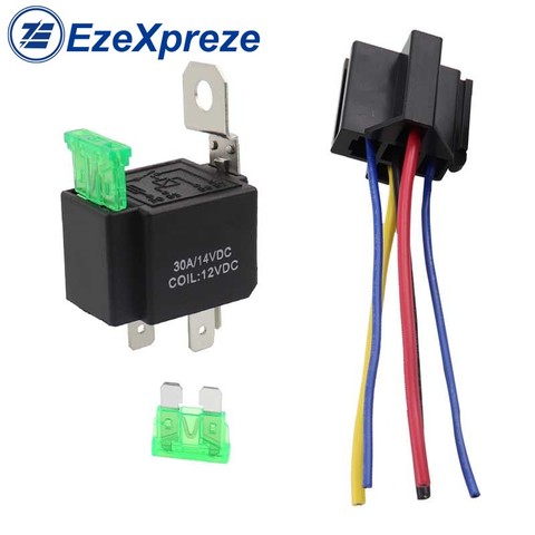 1set JD1912 automóvil automovilístico solenoide relé de 12V/24V 30A RY28 contacto normalmente abierto 5 pines práctica con fusible Universal ► Foto 1/6