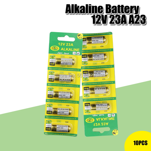 Batería alcalina seca para timbre de alarma de coche, mando a distancia, 10 Uds., 12V, 23A, 21/23, A23, E23A, MN21, MS21, V23GA, L1028 ► Foto 1/6