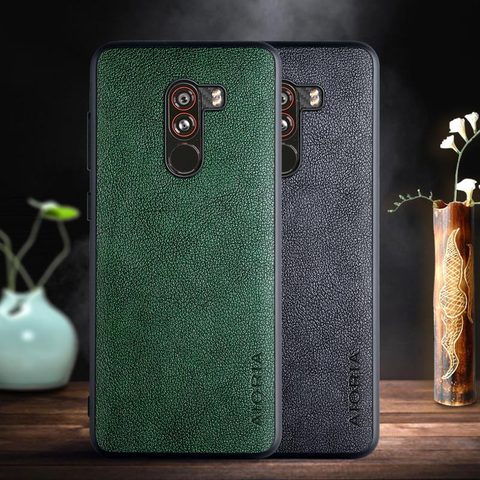 Funda para Xiaomi Pocophone F1, carcasa con diseño Retro de cuero PU para negocios, material TPU + PU 2 en 1 ► Foto 1/6