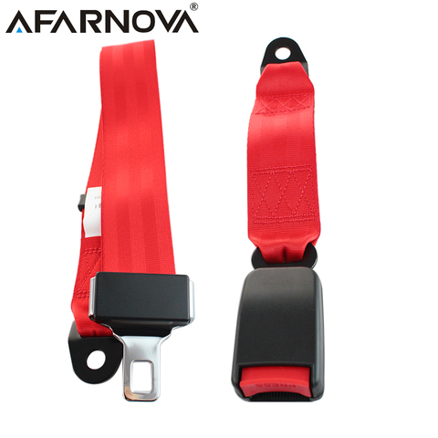 Afarnova-cinturón de seguridad para Interior de coche, accesorio de 2 puntos, no retráctil, Universal, ajustable, rojo, gris, Beige y negro ► Foto 1/6