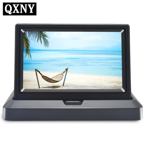 QXNY-Monitor plegable para aparcamiento de coche, Monitor LCD de vídeo HD TFT, pantalla de 4,3 o 5 pulgadas con caja de venta al por menor ► Foto 1/6