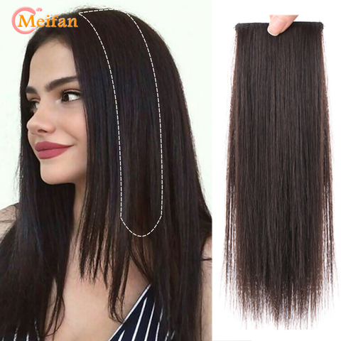 MEIFAN-Extensión de cabello sintético con Clip, almohadilla Invisible sin costuras, cubierta lisa de pelo Natural, peluquín falso ► Foto 1/6