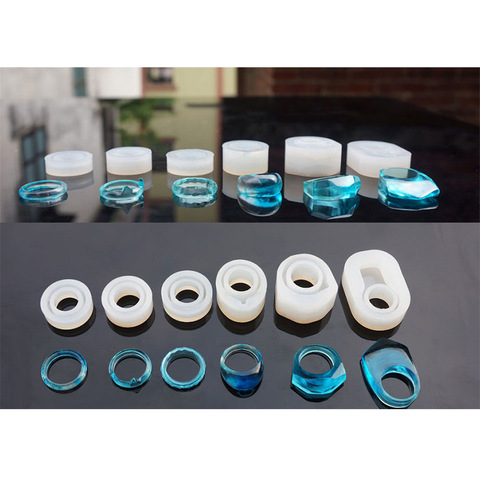6 formas de silicona de moldes para DIY resina anillos de joyería de Resina de silicona molde herramientas para arcilla resina epoxi ► Foto 1/6