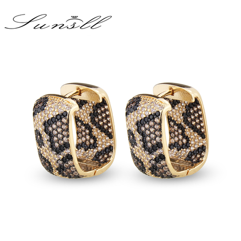 SUNSLL-pendientes de leopardo de lujo para mujer, nuevos diseños, pendientes de circón cuadrado, joyería exquisita para fiesta de boda, regalo ► Foto 1/6