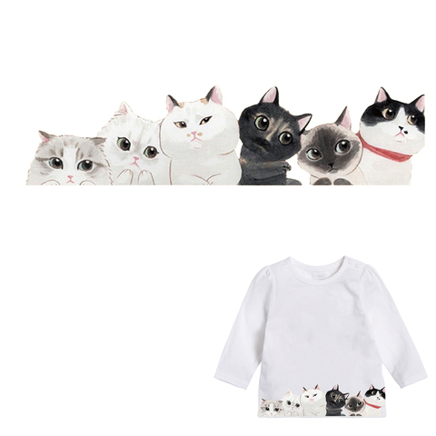 ZOTOONE-Parches de ropa de gatos para niños, pegatinas de transferencia de calor de hierro, apliques de decoración artesanal para vestidos, Tops de bebé ► Foto 1/4