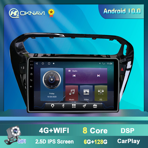 Para Peugeot 301 Citroen Elysee 2014, 2016, 2017, 2022 Android 10 GPS para coche de navegación 9 pulgadas 2 DIn DSP Carplay 4G WIFI sin CD jugador ► Foto 1/6