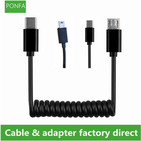 Cable de datos telescópico USB-C tipo C para teléfono móvil, cable de datos macho a Mini usb, Micro usb y Tipo c para Huawei, Samsung, mijo, Android ► Foto 1/4