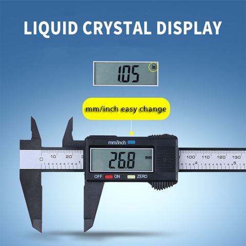 PROSTORMER-calibrador Vernier de fibra de carbono Digital LCD, regla micrométrica de 6 pulgadas, 0-150mm, herramienta de medición ► Foto 1/6
