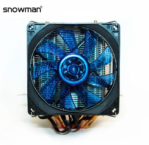 Enfriador para el procesador muñeco de nieve MX6, 2 ventiladores con retroiluminación, 90mm, 4 pines ► Foto 1/6