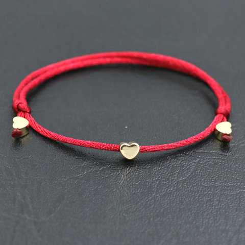 Pulsera de cobre de alta calidad para mujer, brazalete ajustable con forma de corazón, estrella, flor, corona, hilo de cuerda roja, para parejas ► Foto 1/6