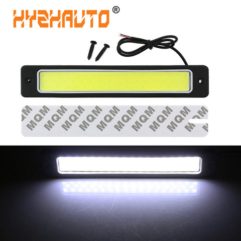 HYZHAUTO 1 Uds 19cm COB luz LED de conducción diurna tira Flexible e impermeable de luces LED coche con luces DRL conducción/baúl blanco de la lámpara 12V ► Foto 1/6