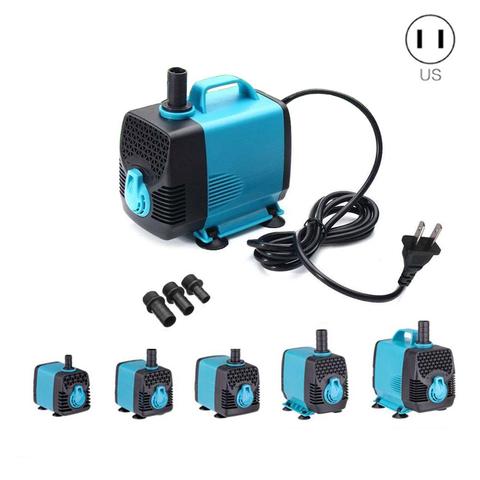 Bomba de filtración de agua IP68 Ultra silenciosa y resistente al agua de 110V para estanque de acuario bomba sumergible de fuente 10/15/25/40/600-3000L 55W/H ► Foto 1/6