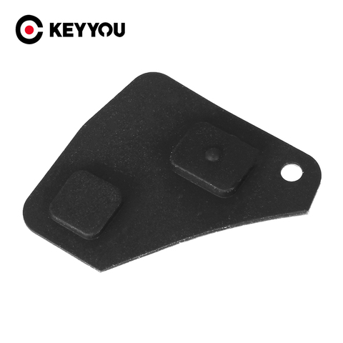 KEYYOU reemplazo 2 botón llave de control remoto Fob reparación Kit interruptor almohadilla de goma para Toyota RAV4 Corolla Camry Prado negro ► Foto 1/5