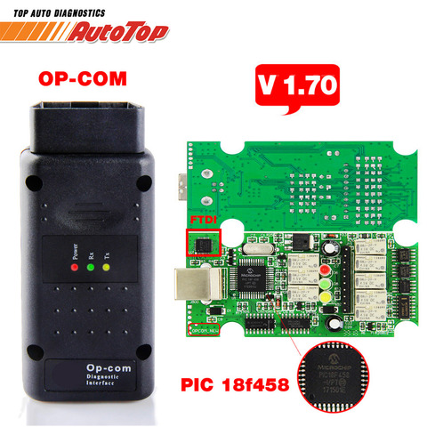 2017 OBD2 OP-COM OPCOM para Opel V1.70 Coche Escáner de Diagnóstico con Real PIC18f458 para Opel Herramienta de Diagnóstico OP COM Flash Firmware ► Foto 1/6