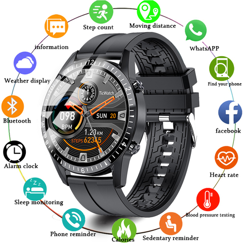 LIGE-Reloj inteligente con bluetooth para hombre y mujer, pulsera impermeable deportiva para fitness, supervisión de la salud, visualización de meteorología, novedad de 2022 ► Foto 1/6