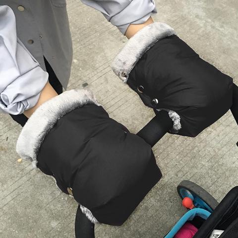 2 uds guantes de invierno cálidos para cochecito guantes impermeables accesorio para cochecito guante de invierno guantes cálidos para cochecito de bebé ► Foto 1/6