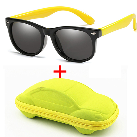 WarBlade-gafas de sol polarizadas para niños y niñas, lentes de seguridad de silicona, 100%, UV400, con funda ► Foto 1/6