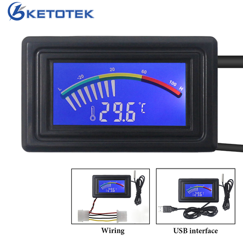 -Termómetro Digital de puntero LCD de 50 ~ 110C en el probador de temperatura de agua del coche C/F con Sensor para aire acondicionado calderas ► Foto 1/6