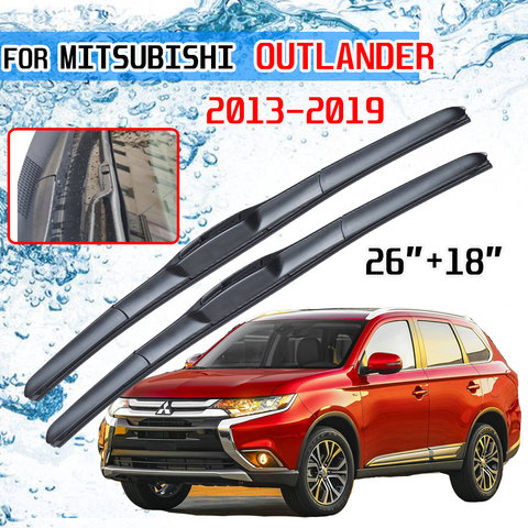 Para Mitsubishi Outlander 2013, 2014, 2015, 2016, 2017, 2022, 2022 Limpiaparabrisas delantero hoja cepillos para coche de U J ► Foto 1/6