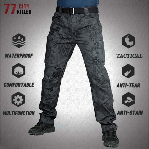Pantalones tácticos militares impermeables para hombre, pantalón de combate transpirable del ejército SWAT, Color sólido, para correr, talla S-XXL ► Foto 1/6