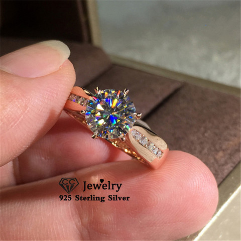 CC anillos para las mujeres S925 de plata clásico bonito joyería Boda nupcial de compromiso Zirconia cúbico anillo envío CC3158 ► Foto 1/6