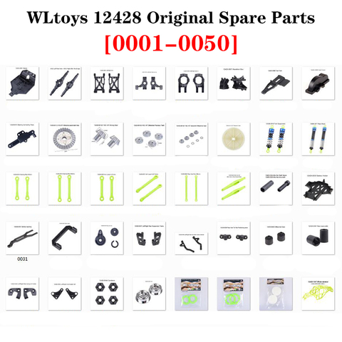 Wltoys-piezas de repuesto de coche teledirigido, eje trasero/brazo/caja frontal de onda/engranaje/conexión/suspensión, 12428 Original, 0001-0050, 12428, 12423 ► Foto 1/6