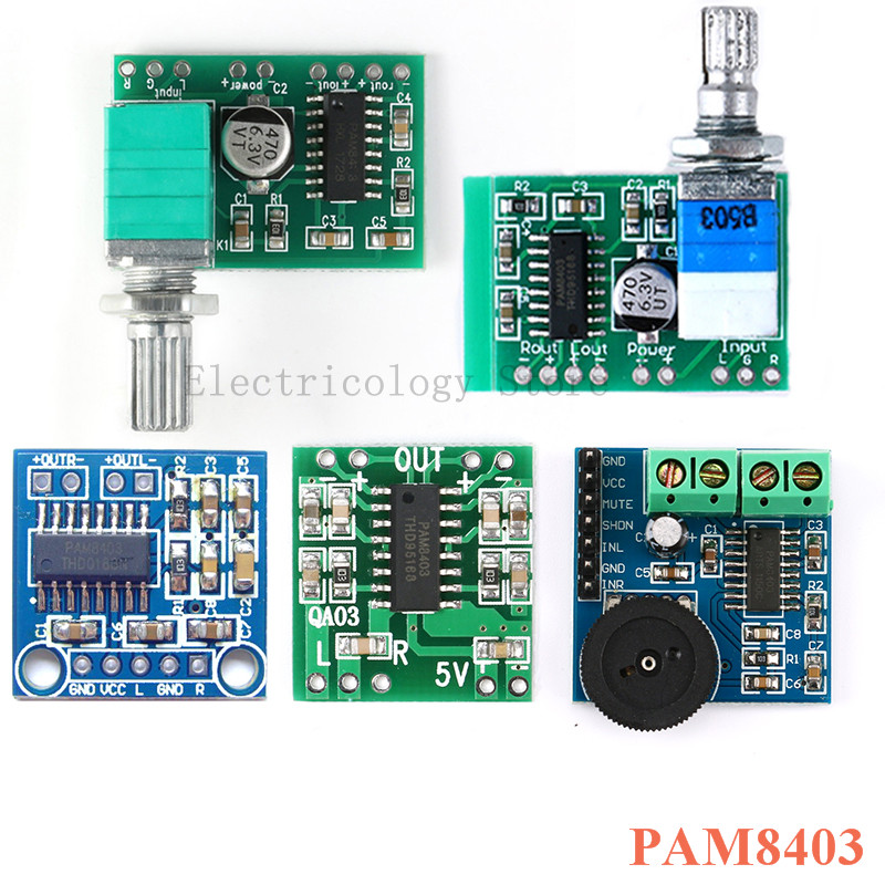 20 Pzas Modulo Pam8403 Mini Amplificador Audio 2x3w Clase D