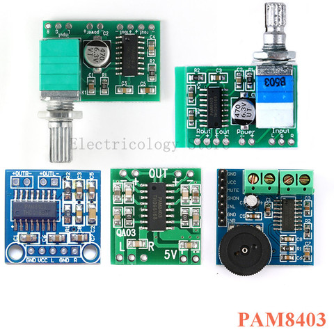 PAM8403-módulo amplificador, Mini Clase D DC 5V 2*3W, Audio de potencia Digital, 2 canales, 3W, Control de volumen, interruptor USB para Arduino ► Foto 1/6