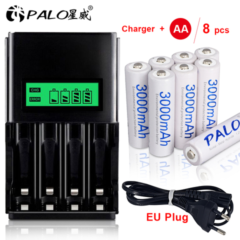 Pilas AA de 8 Uds 1,2 V AA 3000mAh Ni-MH recargables pre-cargadas 2A para cámara ► Foto 1/6