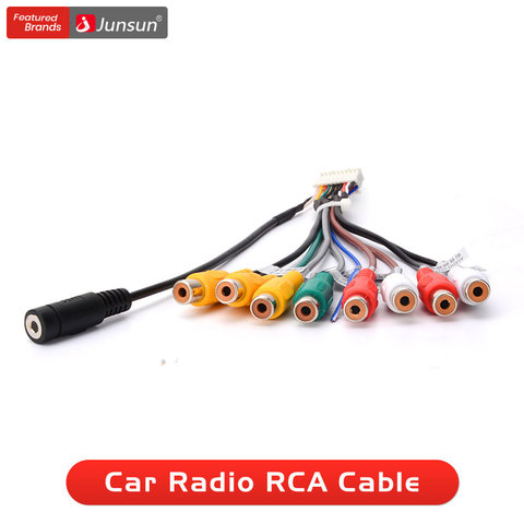 Junsun-Juego de cable adaptador RCA para radio de coche, kit de cableado de dispositivo estéreo de automóvil, salida auxiliar con marco ► Foto 1/3