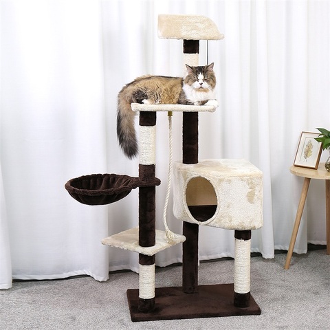 Árbol con marco de escalada para gatos, poste de rascado cubierto de Sisal, mueble de centro de actividades para gatitos ► Foto 1/6