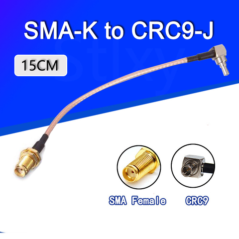 SMA hembra a CRC9 macho conector de ángulo recto Cable en espiral RG316 15cm 6 