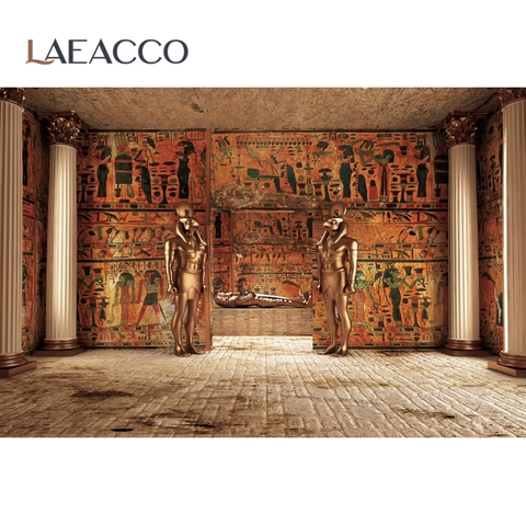 Laeacco Vintage Antiguo Egipto pirámide Mural patrón religioso Interior Foto fondo fotografía telones de estudio fotográfico Photocall ► Foto 1/6