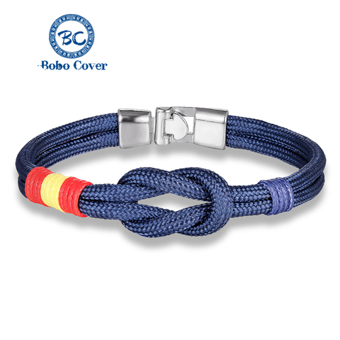 Pulseras con bandera de España y países de la Marina para hombre y mujer, pulsera de cuerda de Paracord de supervivencia colorida, joyería infinita hecha a mano, regalo de la suerte ► Foto 1/6