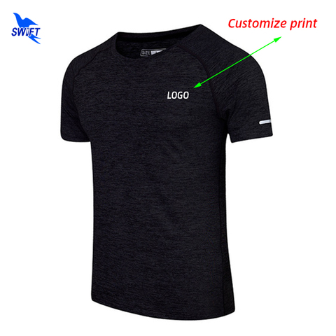 Camisetas transpirables para correr para hombre y mujer, ropa deportiva de secado rápido para correr por la noche, para gimnasio, con estampado personalizado, de verano ► Foto 1/1