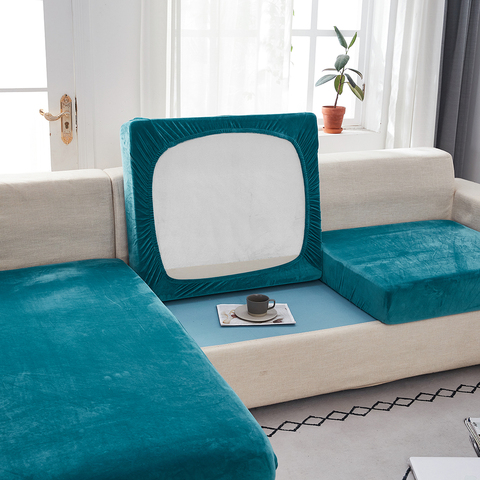 Airldianer-Funda de terciopelo de Color sólido para sofá, sala de estar elásticas para Fundas de cojín, Protector de muebles ► Foto 1/6