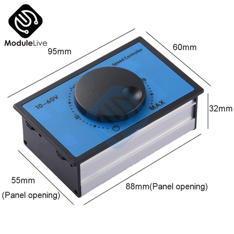 Controlador de velocidad del Motor, Panel de Motor Módulo regulador DC 10V-60V 20A, interruptor de arranque suave TE1255 para Motor de cepillo de CC, PWM 24V DC 12V 48V ► Foto 1/6