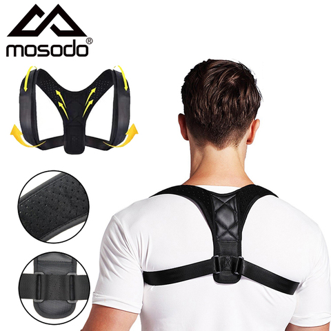 Mosodo-Chaqueta protectora de cuerpo, Corrector de postura, cinturón ajustable, tirantes para espalda, forma universal ► Foto 1/6