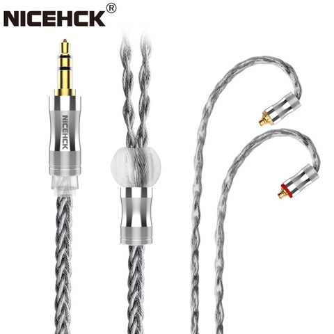 NiceHCK DarkJade 8 hebra grafeno chapados en plata OCC auricular Cable Litz/3,5/2,5/4,4mm MMCX/0,78mm 2Pin para MK3 LZ A7 KXXS CIEM ► Foto 1/6