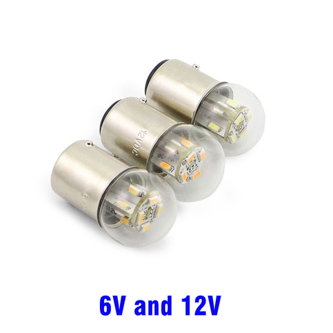 6V luces led G18 R5w Led 12v 24V 48V 48V equipo de bombillas indicador SMD 3014 12 LEDs lámpara de señal trasera lámpara de bulbo ► Foto 1/6