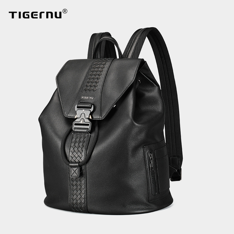 Tigernu-mochila informal de cuero genuino para hombre, bolsa para ordenador portátil de 13,3 pulgadas, para negocios ► Foto 1/4