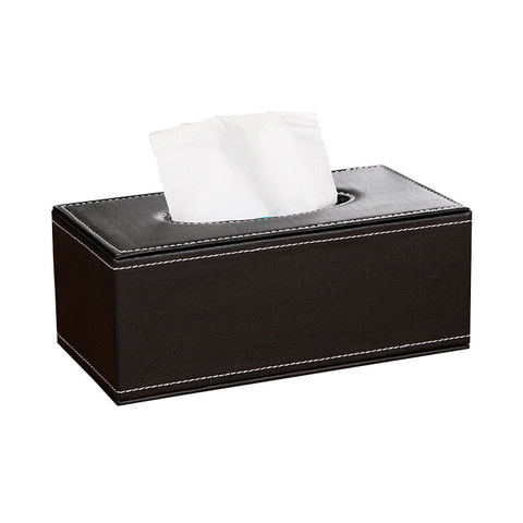 Caja de pañuelos de cuero para uso doméstico o en coche, caja para pañuelos de papel personalizada para hotel ► Foto 1/6