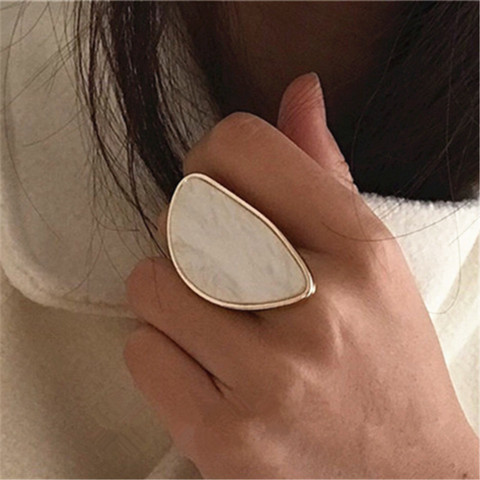 Anillos para mujer de moda, plato de acetato, anillo ajustable, anillos de resina acrílica ovalados, geométricos, anillos de boda ► Foto 1/6